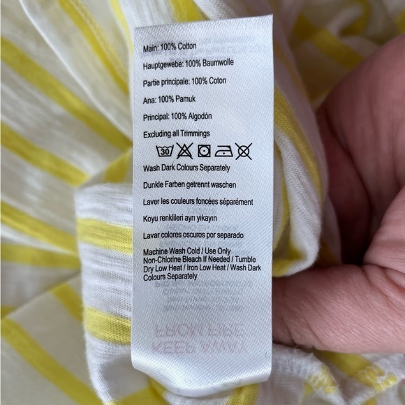 Joules Nessa striped tee shirt yellow white - Picture 6 of 8